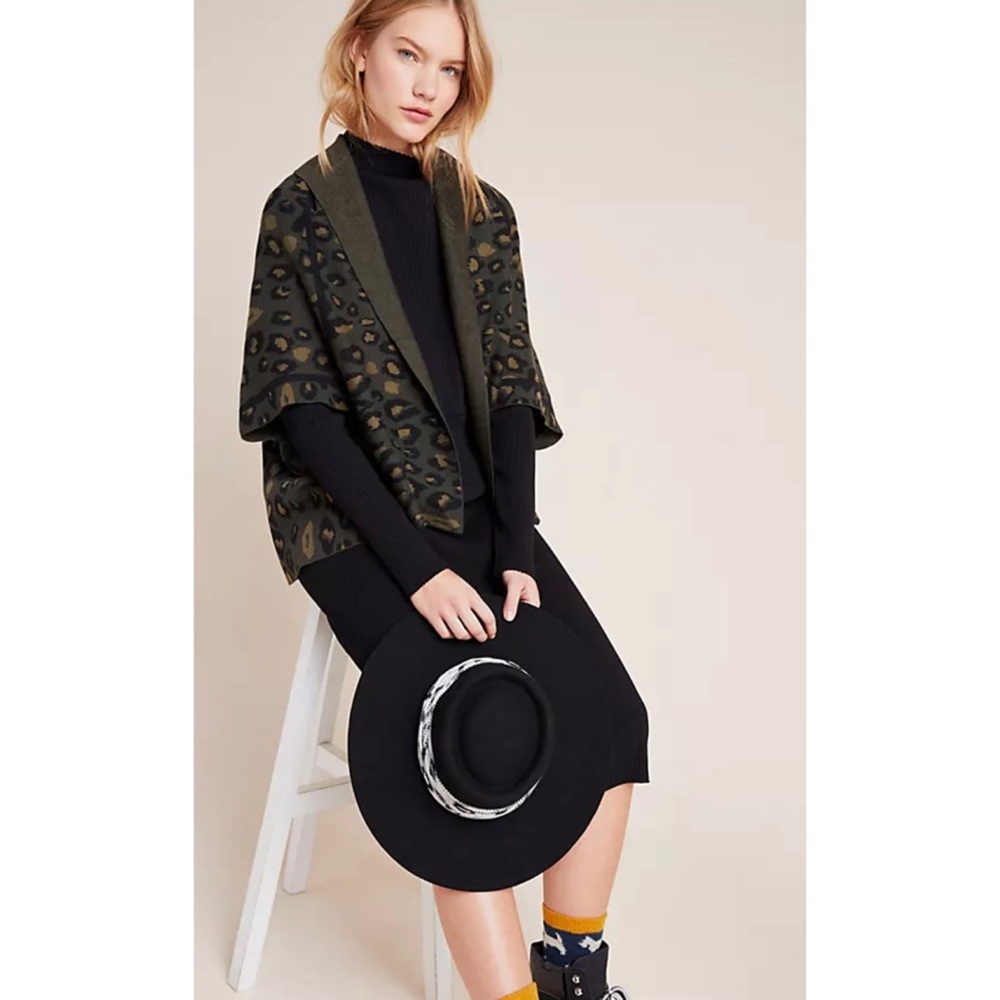 Look by M New York Shawl collar Leopard Open Front Cardigan